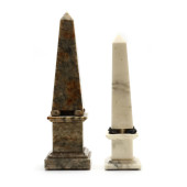 TWO ITALIAN CARVED ALABASTER O