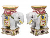 TWO ITALIAN CERAMIC ELEPHANT G