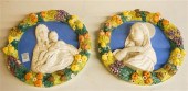 TWO ITALIAN DELLA ROBBIA TYPE