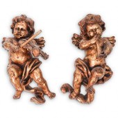 TWO ITALIAN GILT WOOD CHERUB M