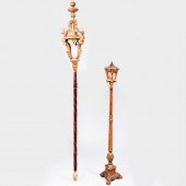 TWO ITALIAN GILTWOOD AND VELVE