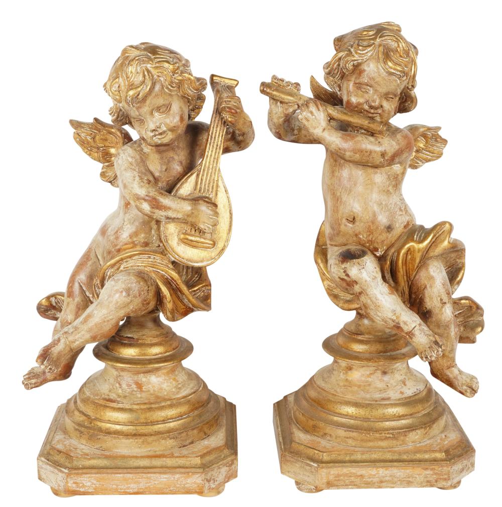 TWO ITALIAN GILTWOOD PUTTI