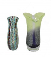 TWO ITALIAN GLASS VASES, MURAN