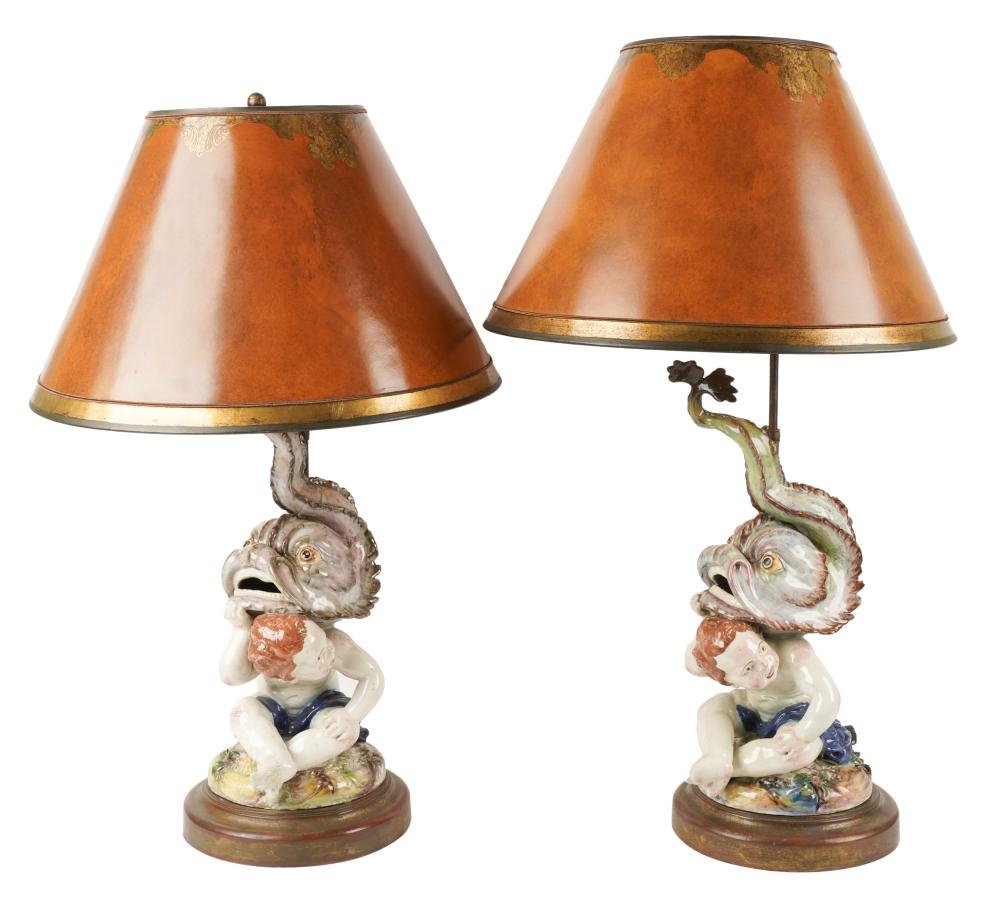 TWO ITALIAN GLAZED CERAMIC