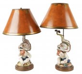 TWO ITALIAN GLAZED CERAMIC FIG