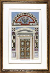 Two Italian Hand-Colored Etchi
