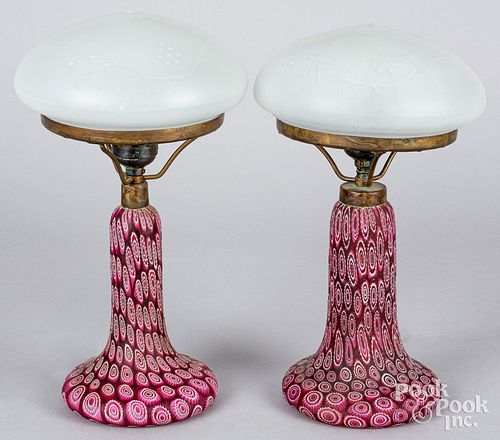 TWO ITALIAN MILLEFIORI MUSHROOM