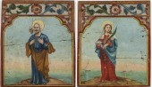 TWO ITALIAN PAINTED WALL PANEL