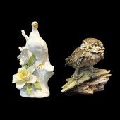 TWO ITALIAN PORCELAIN BIRD FIG