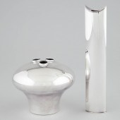 Two Italian Silver Plated Vase