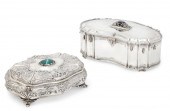 TWO ITALIAN STONE MOUNTED SILV