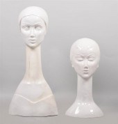 TWO ITALIAN WHITE-GLAZED SHOP