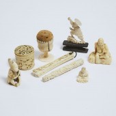 Two Ivory Netsuke of a Monkey