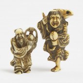 Two Ivory Netsuke of Gama Senn
