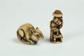 TWO IVORY NETSUKES.  Japan  1s