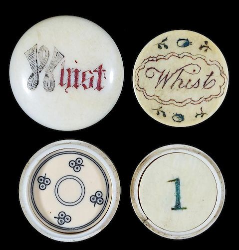 TWO IVORY WHIST COUNTER BOXES.Two