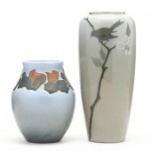 TWO J. B. OWENS POTTERY LOTUS
