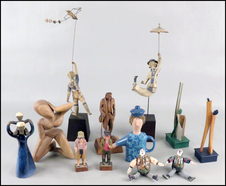 TWO J. RITTMAN WOOD FIGURES.