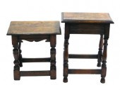 TWO JACOBEAN STYLE JOINT STOOL