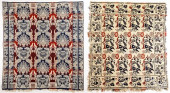 TWO JACQUARD COVERLETS, 19TH C