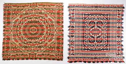 TWO JACQUARD COVERLETS, 19TH