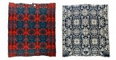 TWO JACQUARD COVERLETS.  Belle