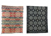 TWO JACQUARD COVERLETS.  D[enn