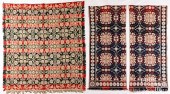 TWO JACQUARD COVERLETS, MID 19