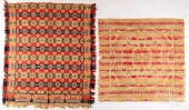 TWO JACQUARD COVERLETS, MID 19