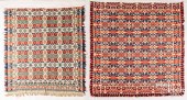 TWO JACQUARD COVERLETS, MID 19