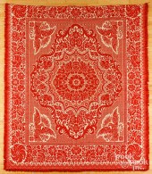 TWO JACQUARD COVERLETS, MID 19