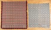 TWO JACQUARD COVERLETS, MID 19