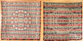 TWO JACQUARD COVERLETS, MID 19