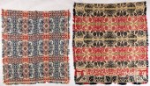 TWO JACQUARD COVERLETS, MID-19