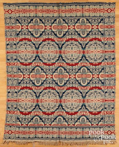 TWO JACQUARD COVERLETS, ONE DATED
