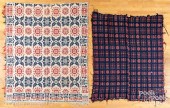 TWO JACQUARD COVERLETS, ONE DA