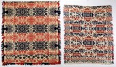 TWO JACQUARD COVERLETSTwo jacq
