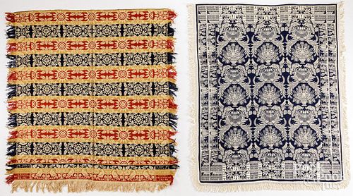 TWO JACQUARD COVERLETSTwo