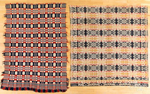 TWO JACQUARD COVERLETSTwo
