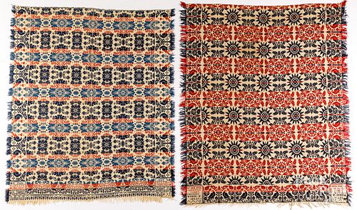 TWO JACQUARD COVERLETSTwo