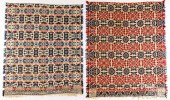 TWO JACQUARD COVERLETSTwo Jacq