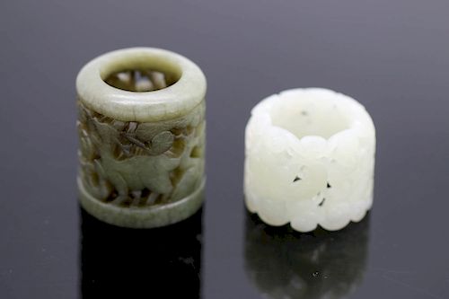 TWO JADE ARCHER RINGSThe ring is of