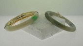 TWO JADE BANGLESTwo jade bangl