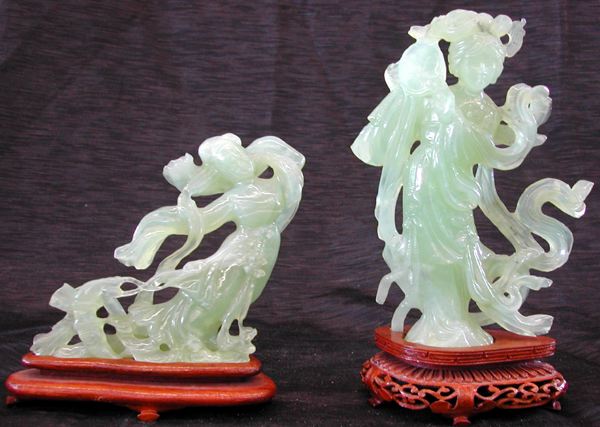 Two Jade Figures,  consisting of an