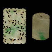 TWO JADEITE PLAQUES ???????one