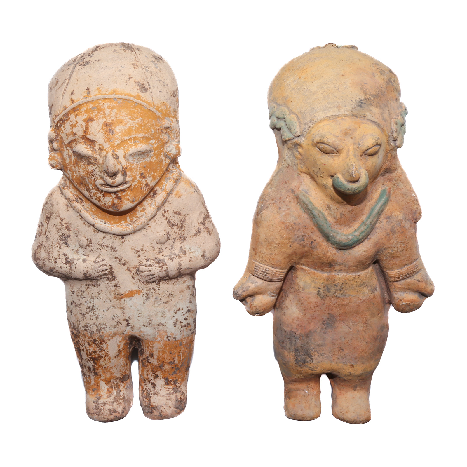 TWO JAMA-COAQUE PAINTED FIGURES
