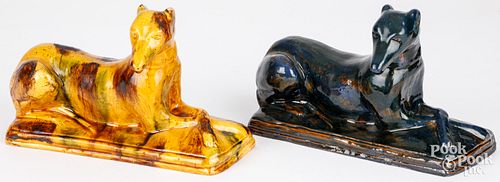 TWO JAMES KISER REDWARE RECUMBENT