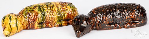 TWO JAMES KISER REDWARE RECUMBENT