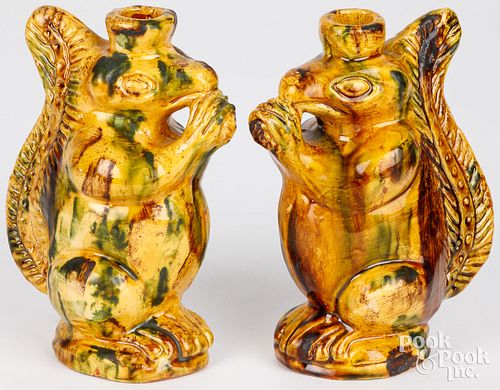 TWO JAMES KISER REDWARE SQUIRREL