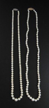 TWO JAPANESE AKOYA PEARL NECKL